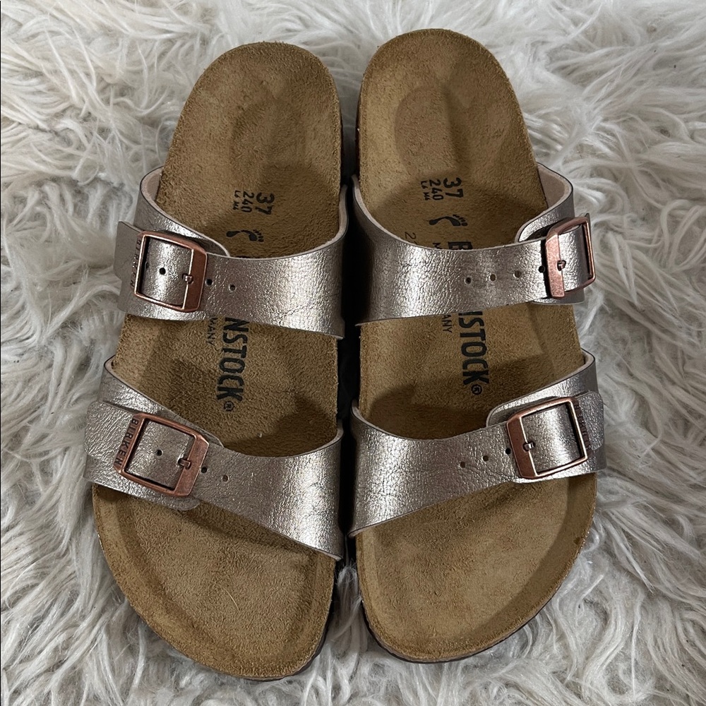 BIRKENSTOCK Sydney BS Graceful Taupe Sandal Slip In Leather Size 6 Unisex NEW - Picture 3 of 15